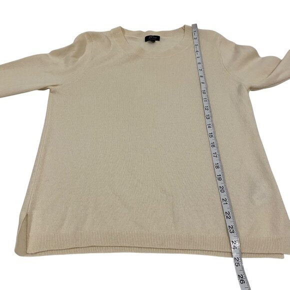 J. Crew‎ Cashmere Slim-fit Crewneck Cream Sweater for Women Size M - Picture 6 of 6
